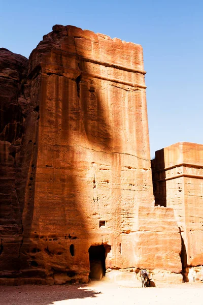 Petra Touristt Complex Ancient City Popular Tourist Destination Landmark Jordan — Stock Photo, Image