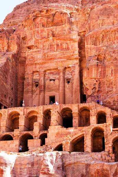 Petra Turist Komplex Antika Staden Populära Resmål Och Landmärke Jordanien — Stockfoto