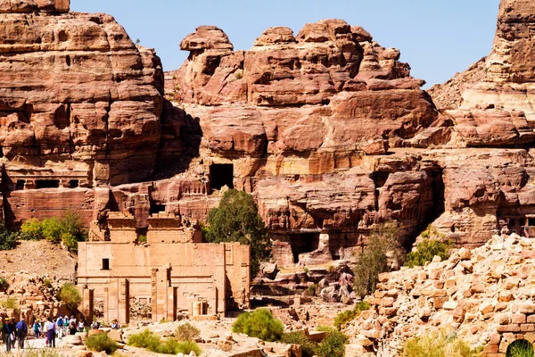 Petra Turist Komplex Antika Staden Populära Resmål Och Landmärke Jordanien — Stockfoto