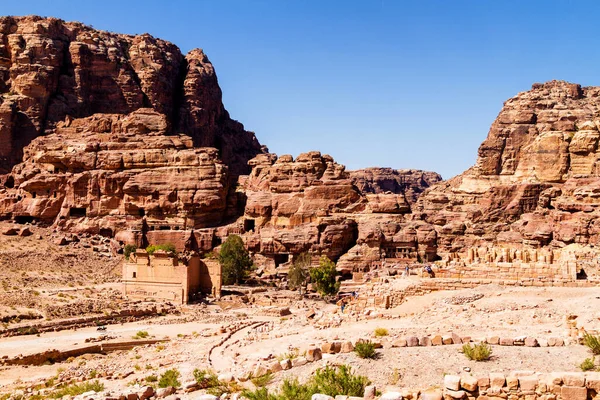 Petra Turist Komplex Antika Staden Populära Resmål Och Landmärke Jordanien — Stockfoto