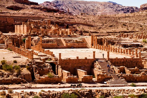 Petra Turist Komplex Antika Staden Populära Resmål Och Landmärke Jordanien — Stockfoto