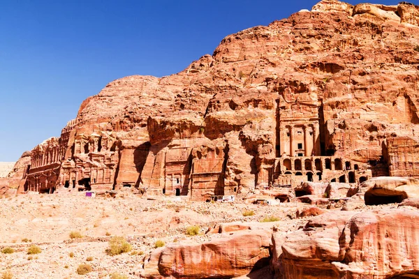 Petra Turist Komplex Antika Staden Populära Resmål Och Landmärke Jordanien — Stockfoto