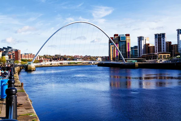 Newcastle Tyne Inghilterra Ottobre 2017 Classica Veduta Dell Iconico Gateshead — Foto Stock
