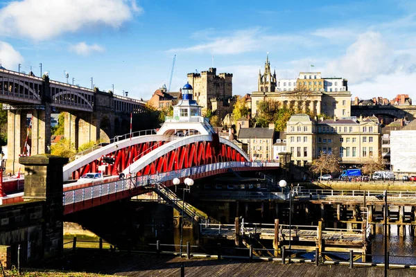 Newcastle Tyne Inglaterra Octubre 2017 Vista Clásica Del Emblemático Puente — Foto de Stock