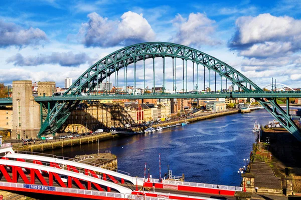 Newcastle Tyne Inglaterra Octubre 2017 Vista Clásica Del Emblemático Puente — Foto de Stock