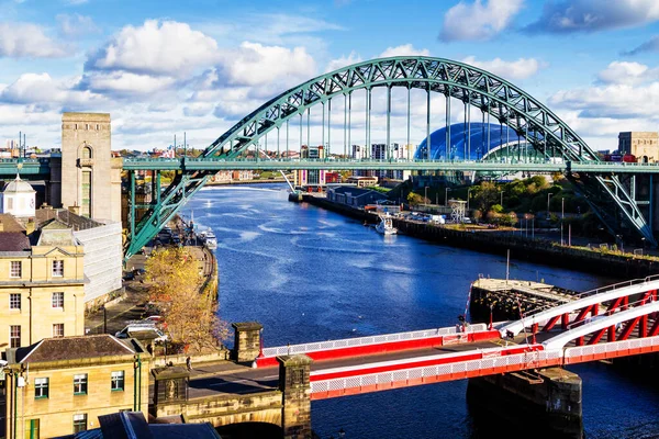 Newcastle Tyne Inglaterra Octubre 2017 Vista Clásica Del Emblemático Puente — Foto de Stock