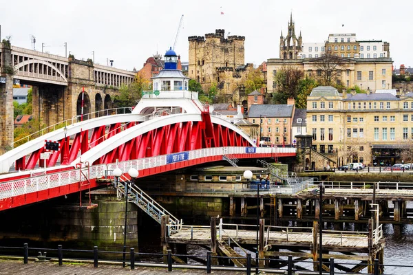 Vista Clássica Ponte Iconic Tyne Que Atravessa Rio Tyne Entre — Fotografia de Stock