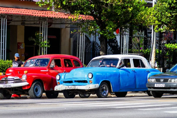 Havana Cuba November 2017 Régi Színes Vintage Klasszikus Autó Havanna — Stock Fotó