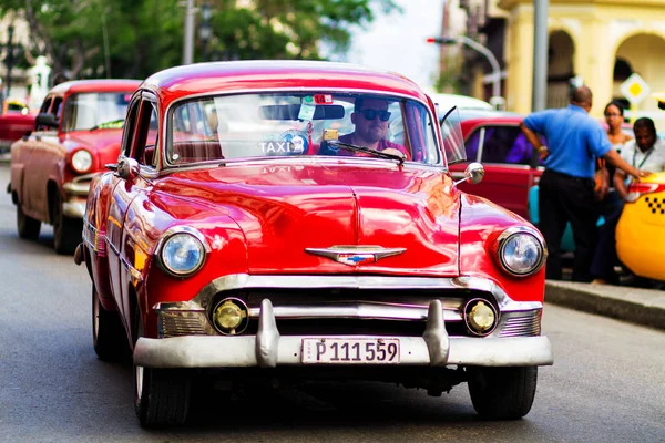 Havana Cuba November 2017 Oude Kleurrijke Vintage Klassieke Auto Straten — Stockfoto