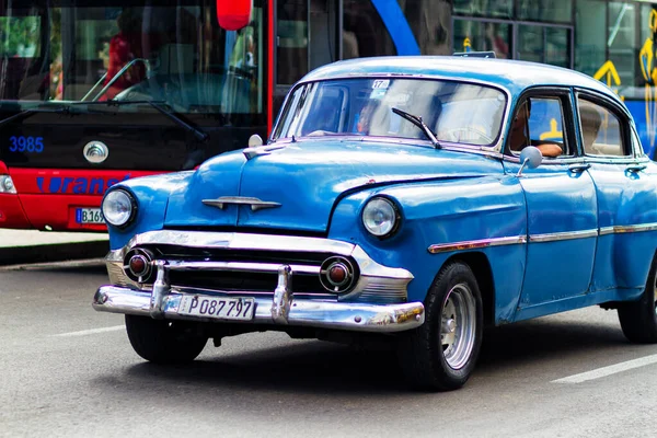 Havana Cuba Novembro 2017 Velho Carro Clássico Vintage Colorido Nas — Fotografia de Stock