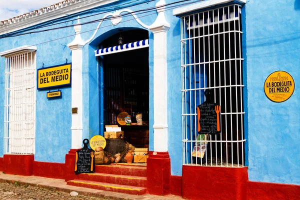 Trinidad Cuba November 2017 Zicht Trinidad Straat Met Kleurrijke Rood — Stockfoto