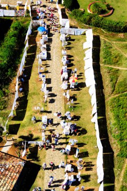 Valley de los Ingenios, Küba - 24 Kasım 2017: Sugar Mill Valley, UNESO Dünya Mirası Bölgesi Trinidad, Küba. Ünlü turistik mekan. Kulenin tepesinden bak.