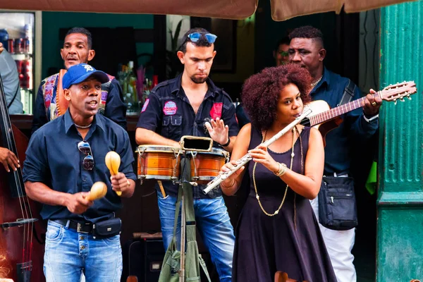 Havana Cuba November 2017 Group Latino American People Musicians Play — Stock Photo, Image