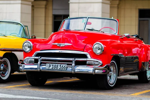 Havana Cuba Novembro 2017 Velho Carro Clássico Vintage Colorido Nas — Fotografia de Stock