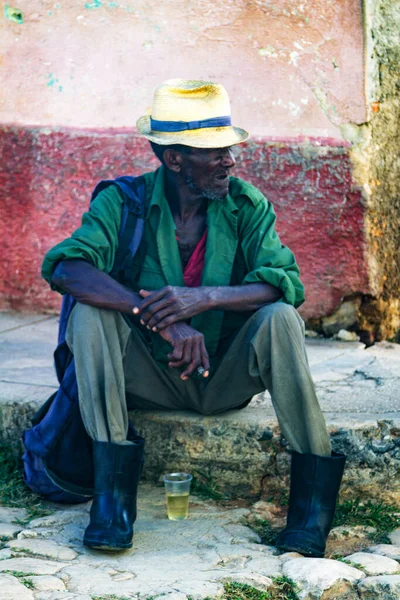 Küba Trinidad Nov 2017 Yaşlı Bir Kübalı Adamın Sokak Portresi Telifsiz Stok Fotoğraflar