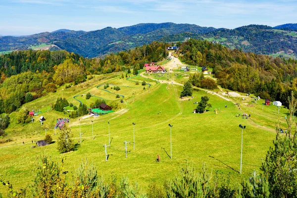 Montaña Palenica Telesilla Popular Parque Nacional Pieniny Montañas Cárpatos Polonia — Foto de Stock