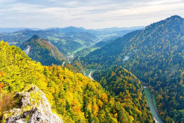 Vista Sokolica Pico Pieniny Montanhas Polônia Imagem De Stock