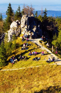 ZAKOPANE, POLAND - 13, 2018: Yüksek Tatras Dağları, Polonya 'nın güneyindeki Preov Bölgesi ve Slovakya sınırı boyunca uzanan bir sıradağdır..