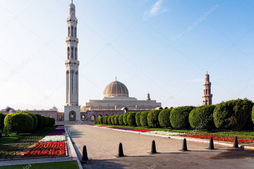 Sultan Qaboos Grand Mosque. Grand mosque In Muscat. The Muscat mosque is the main active mosque of Muscat, Sultanate of Oman