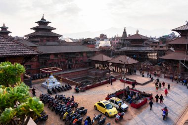 KATHMANDU, NEPAL - 23, 2018: Patan Durbar Meydanı. Katmandu 'nun üç kraliyet şehrinden biridir ve turistler için çok popüler bir yerdir.
