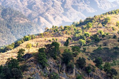 Annapurna Circle Route üzerinde yer alan Idyllic Nepali köyü - Nepal 'in Annapurna Koruma Alanı' nda popüler turizm gezisi.