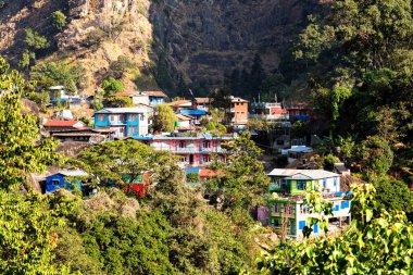 Annapurna Circle Route üzerinde yer alan Idyllic Nepali köyü - Nepal 'in Annapurna Koruma Alanı' nda popüler turizm gezisi.