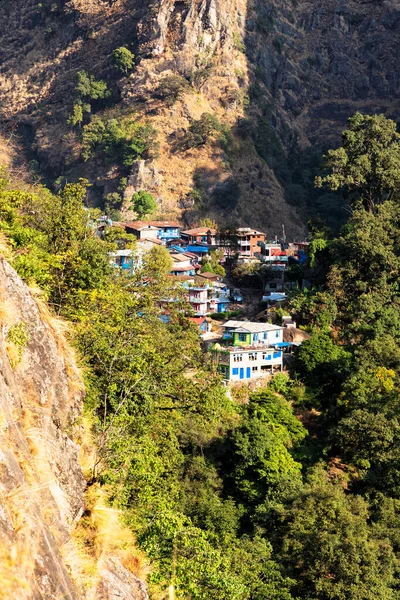 Village Idyllique Nepali Situé Sur Route Cercle Annapurna Sentier Touristique — Photo