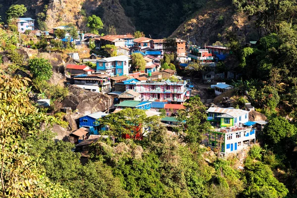 Village Idyllique Nepali Situé Sur Route Cercle Annapurna Sentier Touristique — Photo