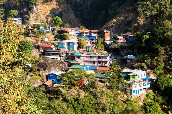 Idyllic Nepali Village Located Annapurna Circle Route Popular Tourist Trail — Stock Photo, Image