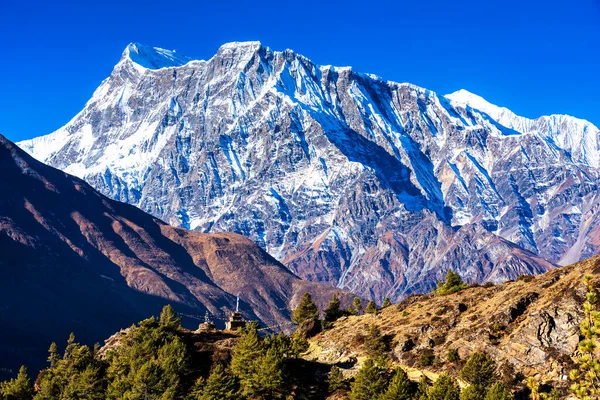 Panoramatický Výhled Oblíbenou Turistickou Trasu Nepálu Annapurna Circuit Trail Cesta — Stock fotografie