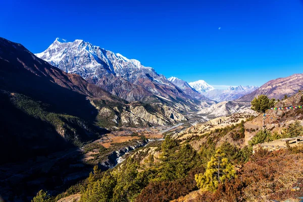 Vistas Panorâmicas Sobre Uma Trilha Destino Turístico Popular Nepal Annapurna — Fotografia de Stock