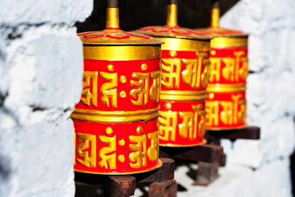 Katmandu Tapınağında Dua Tekerlekleri Nepal — Stok fotoğraf