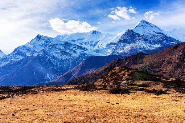 Vista Panoramica Famoso Sentiero Turistico Nepal Annapurna Circuit Trail Strada — Foto Stock