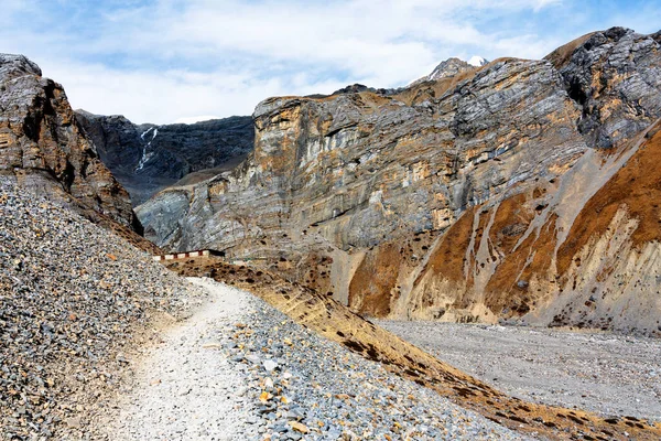 Panoramiczne Widoki Popularny Szlak Turystyczny Nepalu Annapurna Circuit Trail Droga — Zdjęcie stockowe