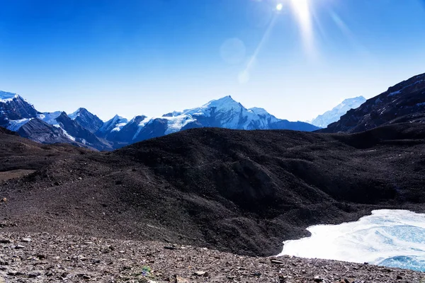 Panorámica Del Paso Thorong Thorung Vistas Popular Sendero Destino Turístico — Foto de Stock