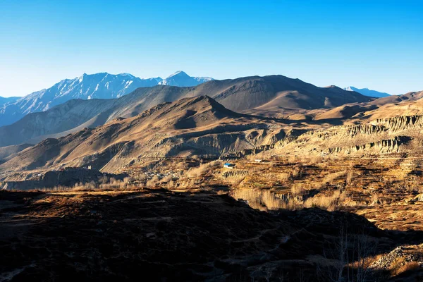Nepal Popüler Bir Turizm Beldesi Olan Annapurna Circuit Trail Panoramik — Stok fotoğraf