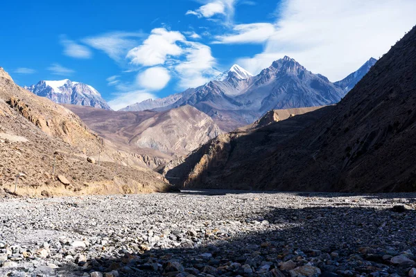 Vistas Panorámicas Popular Sendero Turístico Nepal Circuito Annapurna Camino Campamento — Foto de Stock