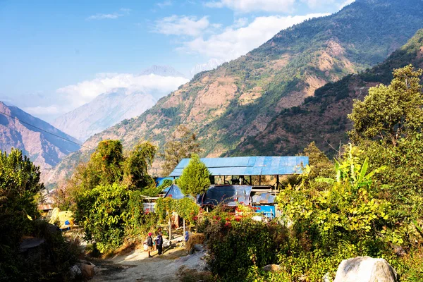 Himalayalar Nepal Deki Annapurna Circuit Trail Adlı Popüler Bir Turizm — Stok fotoğraf