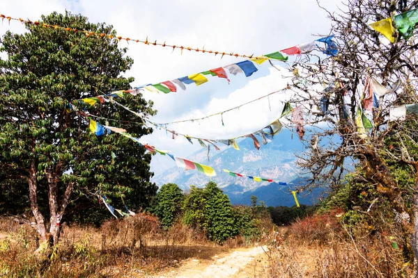 Panoramiczne Widoki Popularny Szlak Turystyczny Nepalu Annapurna Circuit Trail Droga — Zdjęcie stockowe