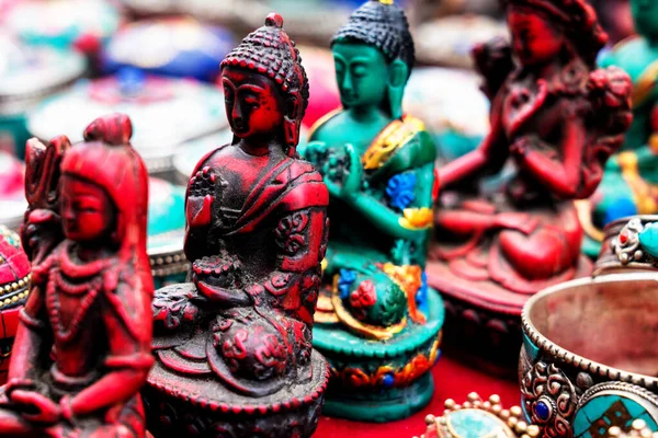 Kathmandu Nepal Dec 2018 Encerramento Estátuas Decorativas Buda Vendidas Uma — Fotografia de Stock