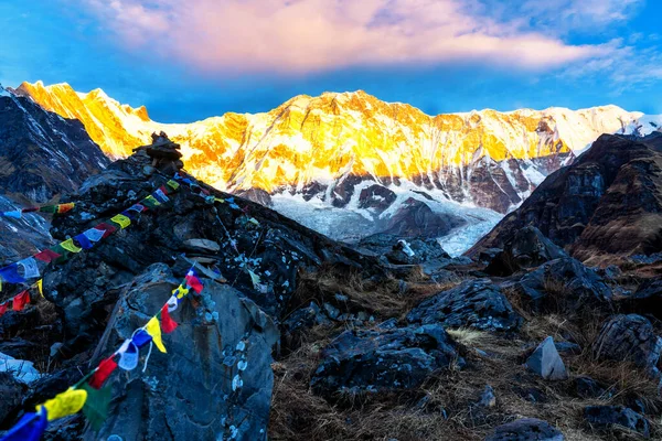 Morning View Mount Annapurna Annapurna Base Camp Annapurna Circuit Trekking — Stock Photo, Image