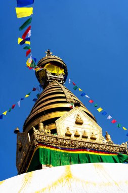 Stupa in Swayambhunath Maymun Tapınağı Katmandu, Nepal.