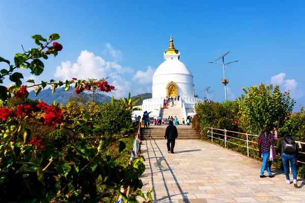 Pokhara Nepal Dev 2018 World Peace Stupa Pokhara One Best — Stock Photo, Image