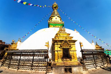 Stupa in Swayambhunath Maymun Tapınağı Katmandu, Nepal.
