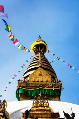 Stupa in Swayambhunath Maymun Tapınağı Katmandu, Nepal.