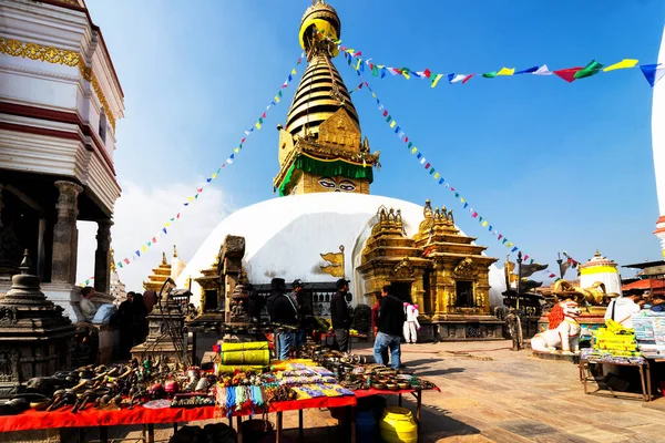 Kathmandu Nepal Dec 2018 Stupa Swayambhunath Apentempel Kathmandu Nepal — Stockfoto