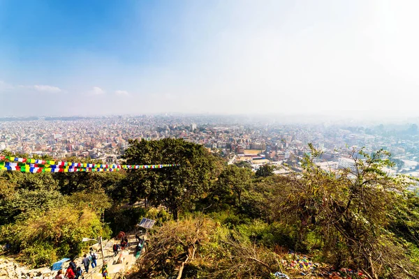 Vista Superior Sobre Telhados Casas Coloridas Cityscape Kathmandu Nepal — Fotografia de Stock