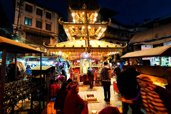 Kathmandu Nepal Dic 2018 Templo Budista Asan Katmandú Centro Ciudad —  Fotos de Stock