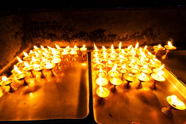 Velas Oração Espiritual Templo Katmandu Nepal — Fotografia de Stock