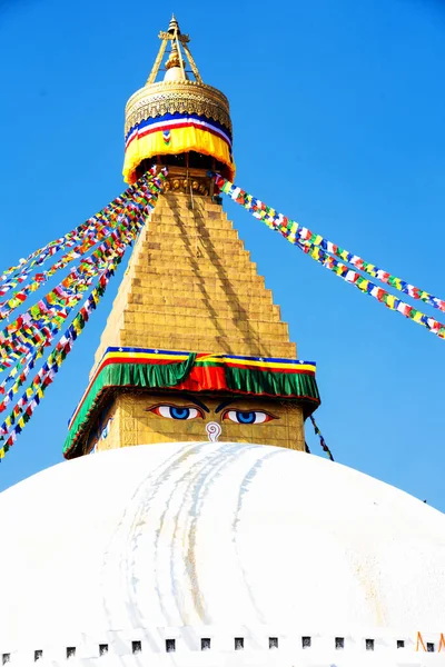 Bodhnath Stupa Nın Görüntüsü Dünyanın Iyi Budist Aptallarından Biri Katmandu — Stok fotoğraf